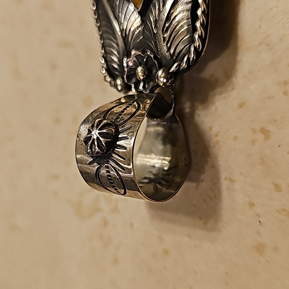 Bumblebee Jasper pendant, sterling silver - Picture 3 of 4